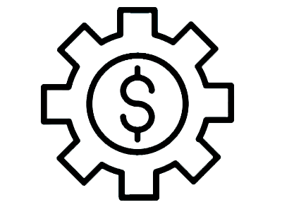 icon of a gear with dollar sign